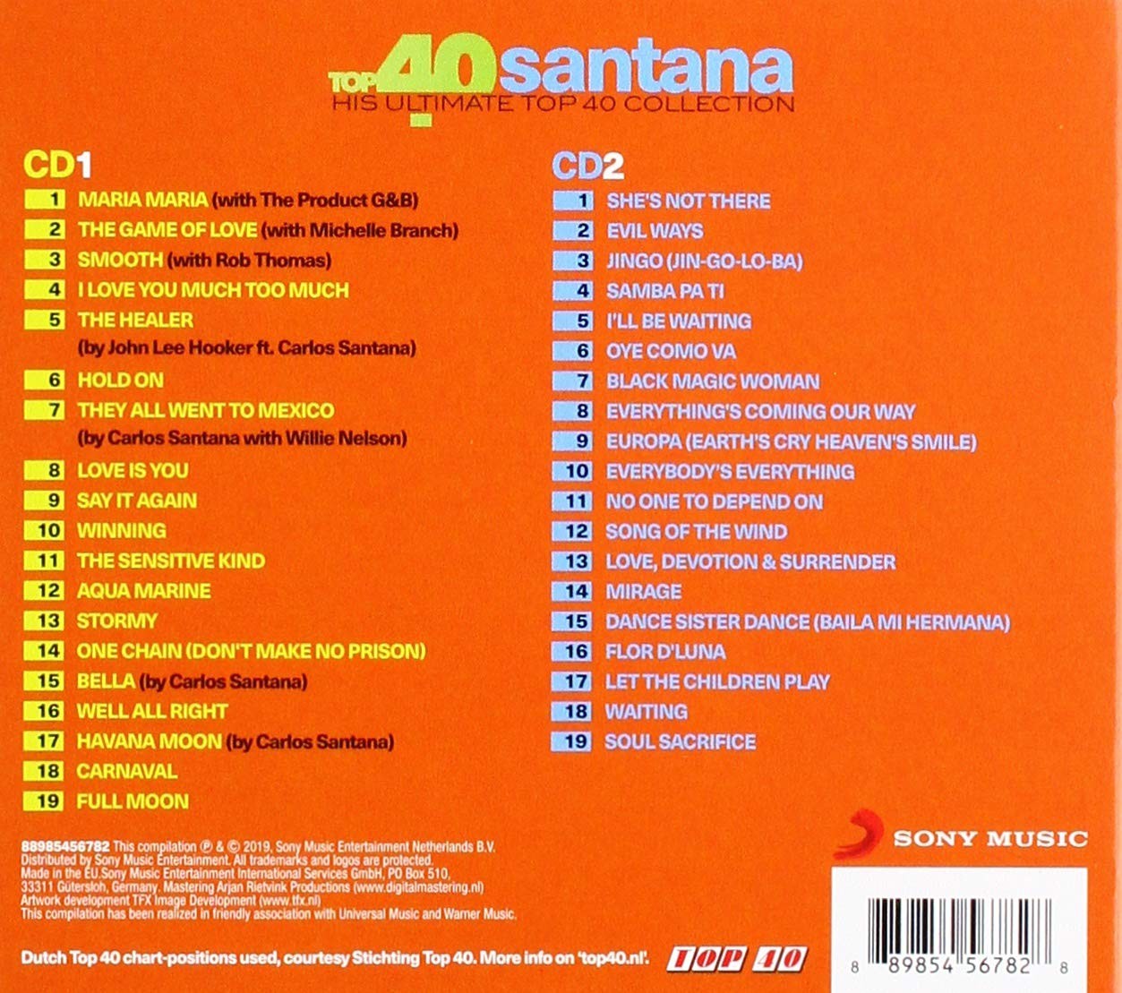 SANTANA - TOP 40 Exitos  (2Cd)