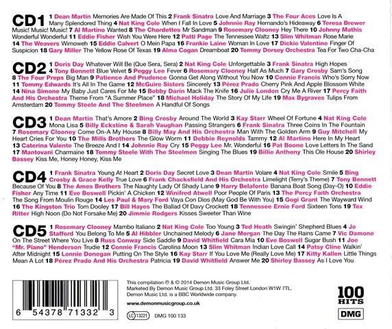 100 HITS FABULOUS 50'S - VARIOS  (5Cd)