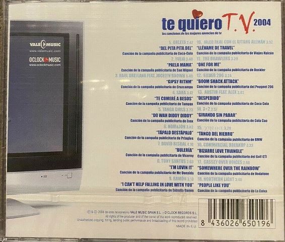 TE QUIERO TV 2004 - VARIOS  (Cd)