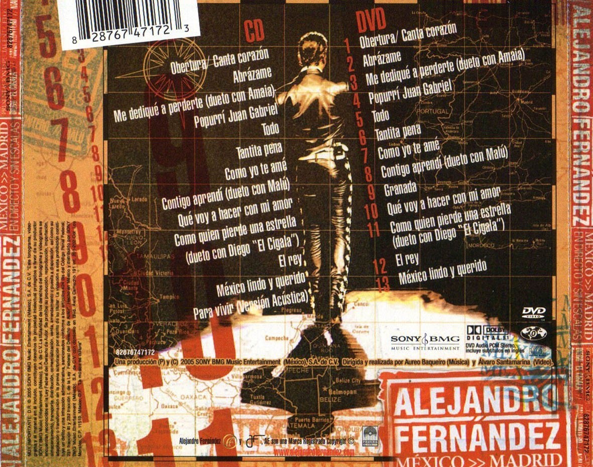 Alejandro Fernandez - Mexico-Madrid en Directo y Sin Escalas  (Cd+dvd)