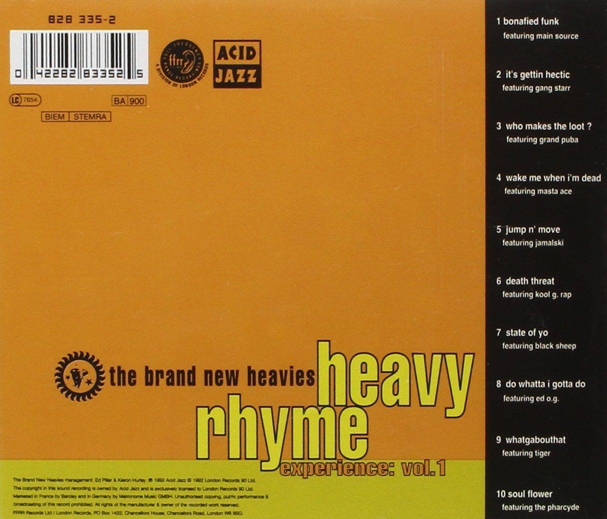 BRAND NEW HEAVIES,THE - HEAVY RHYME EXPERIENCE Vol.1  (Cd)