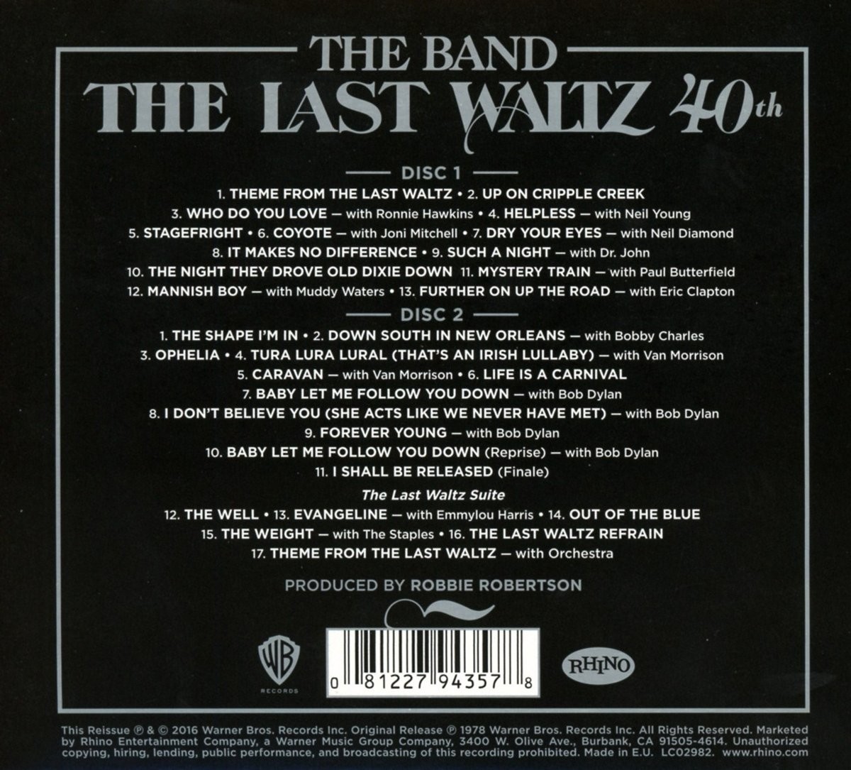 BAND, THE - THE LAST WALTZ (40TH ANNIVERSARY EDITION) - 2CD