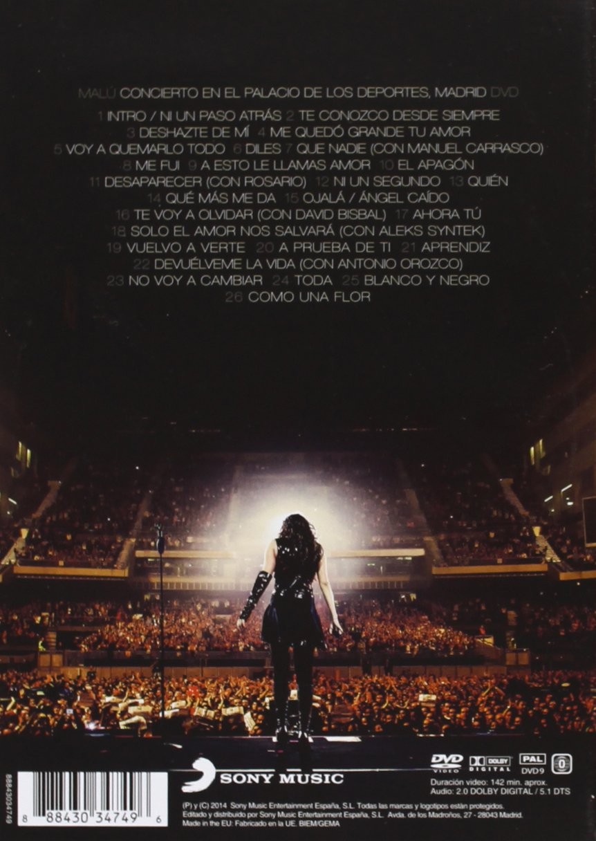 MALU - TOUR SÍ - MADRID, PALACIO DE LOS DEPORTES 8/11/2013  (Dvd)