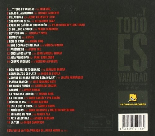JAVIER KRAHE - Y TODO ES VANIDAD Homenaje - VARIOS  (2Cd+Dvd)