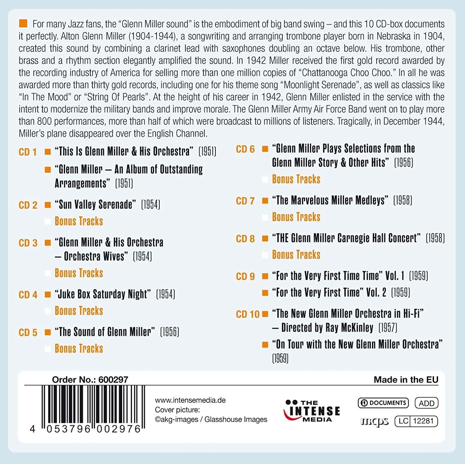 GLENN MILLER - MILESTONES OF A SWING LEGEND  (BOX 10 Cds)